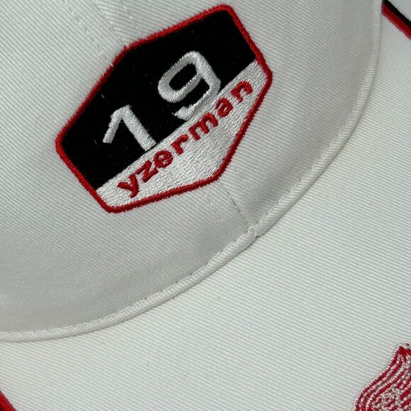 Vintage 90s Detroit Red Wings Steve Yzerman Hat Cap NHL Hockey Strapback White - Picture 7 of 12